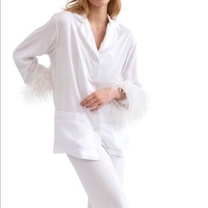 Sleeper Party pajama set with double feather trim